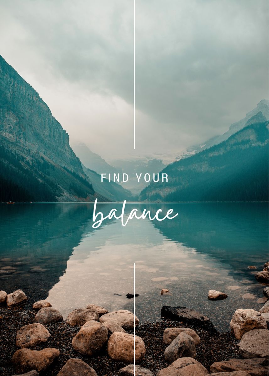 'Find Your Balance ' Poster, picture, metal print, paint by ART JOY ...