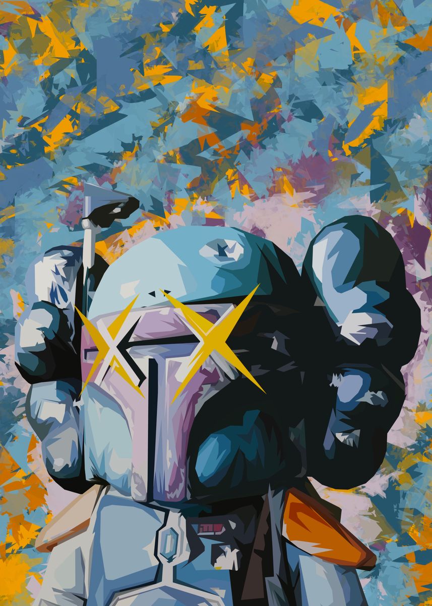 'Robot kaws' Poster, picture, metal print, paint by Biopic Studio