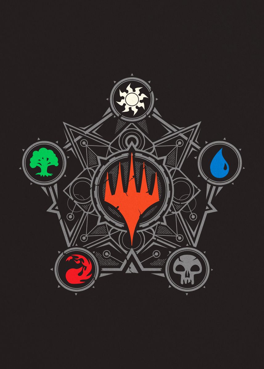  All Mana Symbols Poster Picture Metal Print Paint By Magic The 