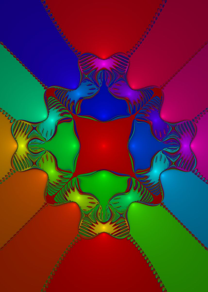 'Colorful rotated grid' Poster, picture, metal print, paint by ...