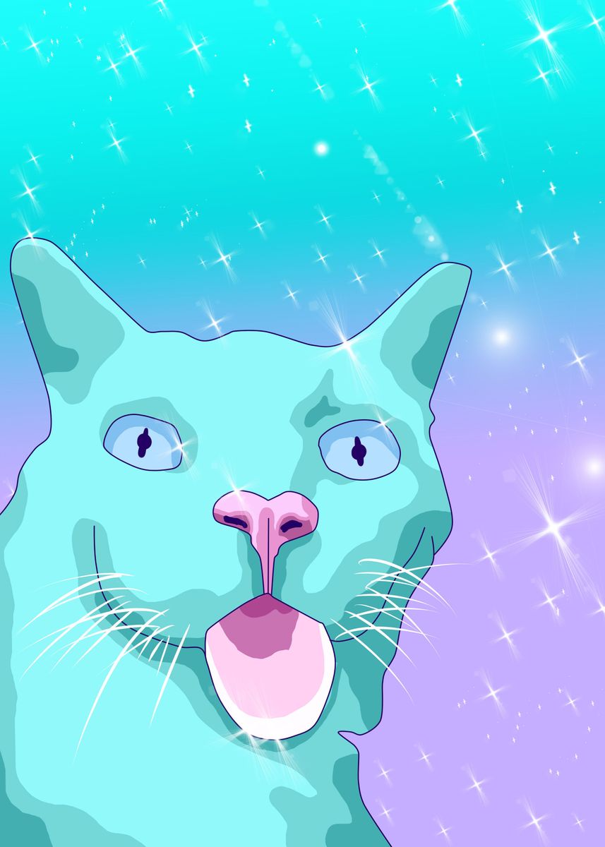 'cat wlee aesthetic' Poster by Muhammad Anas | Displate