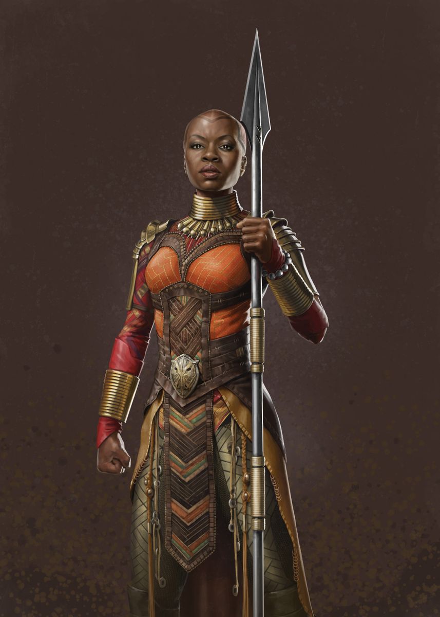 'Okoye spear' Poster, picture, metal print, paint by Marvel | Displate