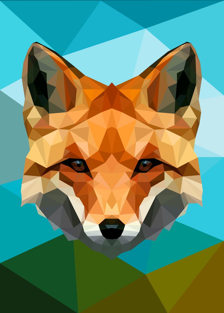 'Fox' Poster, picture, metal print, paint by toan nguyen | Displate