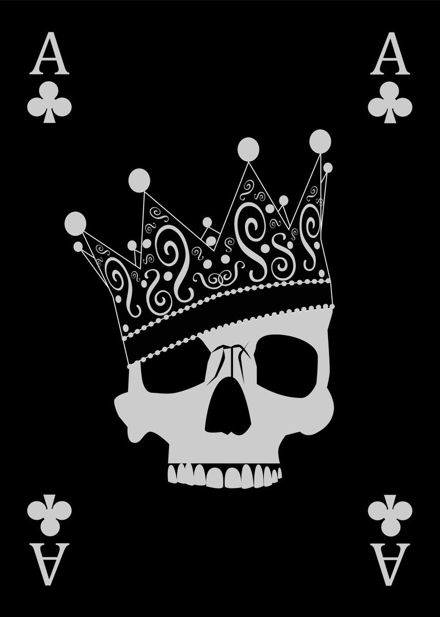 'Playing Card king skull wi' Poster, picture, metal print, paint by Tea ...