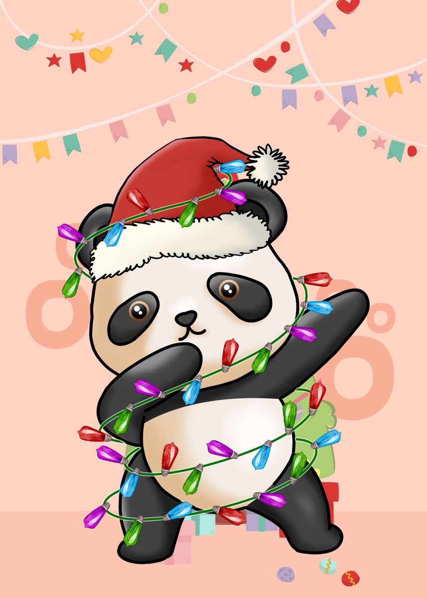 'Funny Dabbing Panda' Poster, picture, metal print, paint by ...