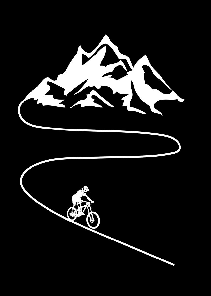 'Mountainbiker' Poster, picture, metal print, paint by bananadesign ...