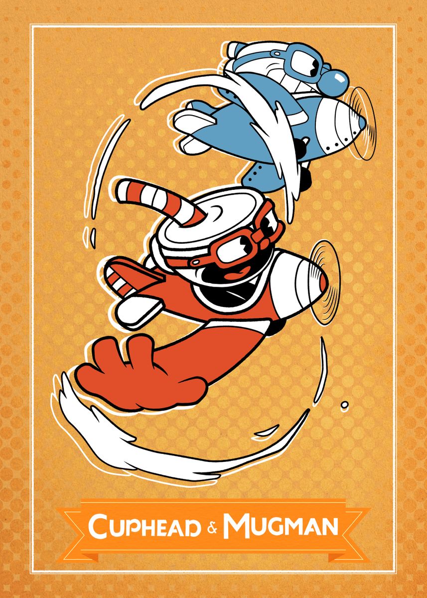 Cuphead Poster Speedrun Cuphead Poster Wall Art Sticky Poster