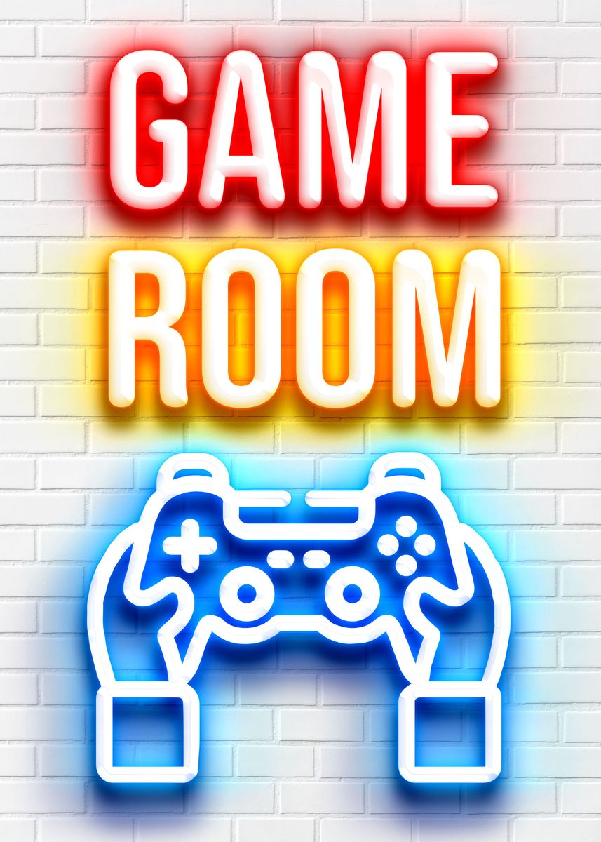 'Gaming gamer room neon' Poster by Kitty Kit | Displate