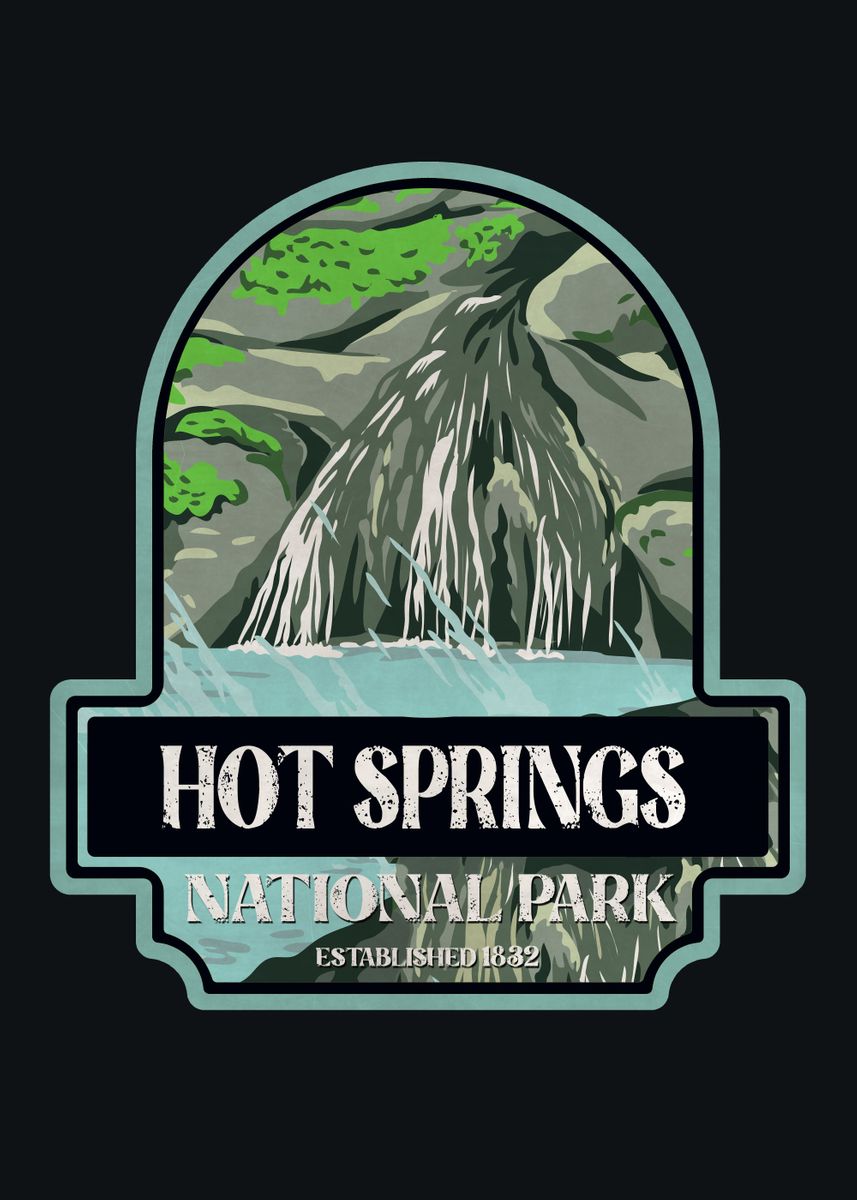 'Hot Springs National Park' Poster by XandYart Displate 'Hot Springs National Park' Poster by XandYart Displate