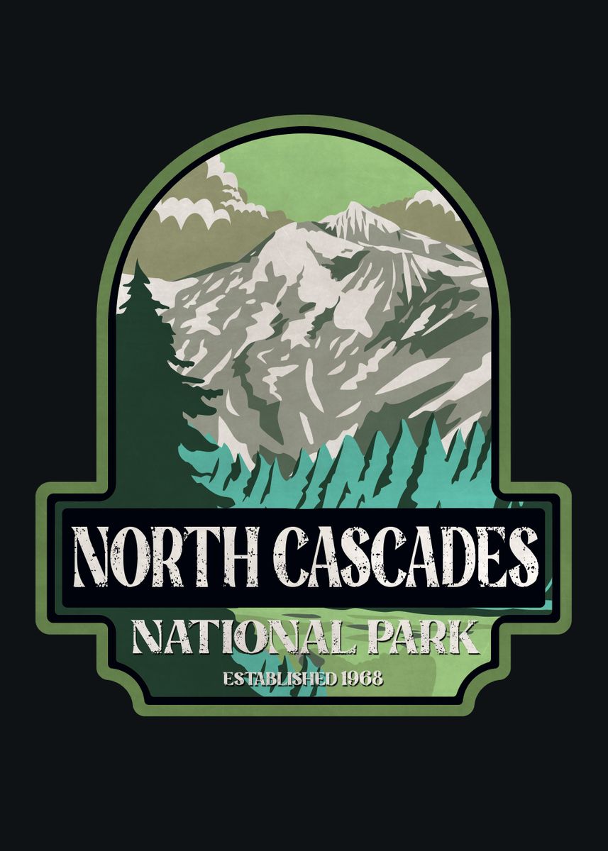 'North Cascades' Poster, picture, metal print, paint by XandYart | Displate