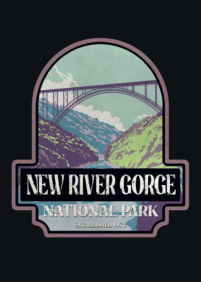 ‘New River Gorge’ Poster by XandYart | Displate