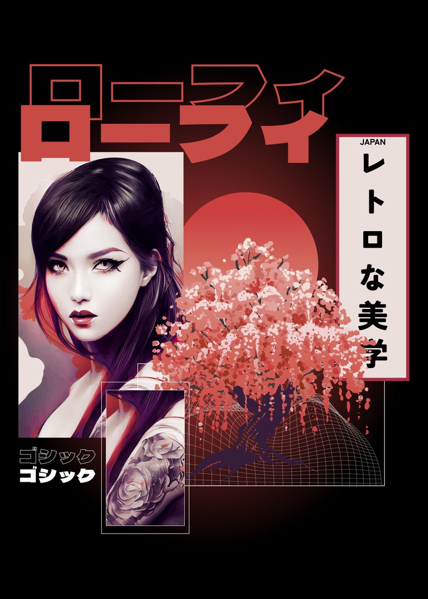 'Japanese Aesthetic Girl' Poster by BestPrints Displate