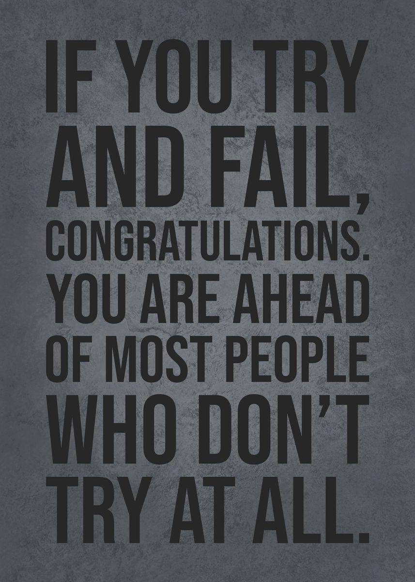 'Try and Fail Success' Poster by CHAN | Displate