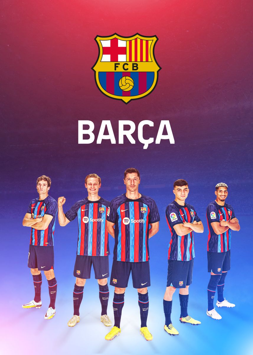 'Lewandowski team Barca' Poster, picture, metal print, paint by Barça ...