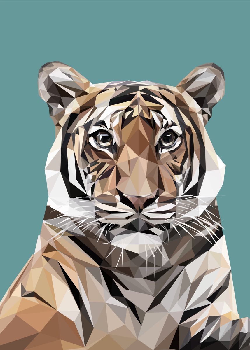 'NURSERY ANIMAL TIGER' Poster by Lowpoly Posters | Displate