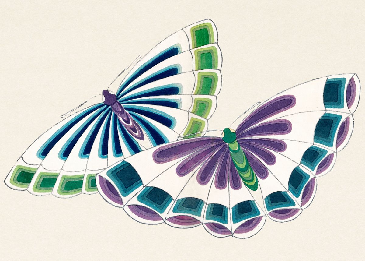 'Japanese butterfly ' Poster by Sloka Displate