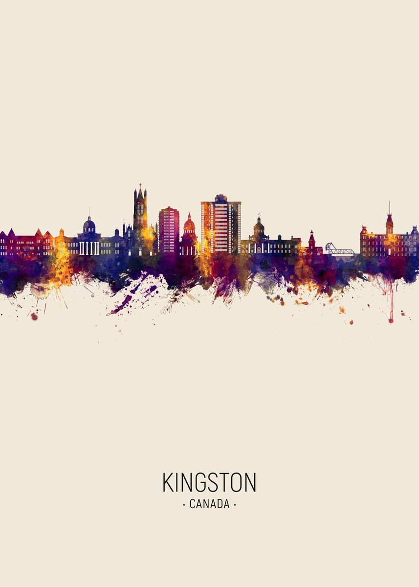 'Kingston Skyline Canada' Poster by Michael Tompsett Displate