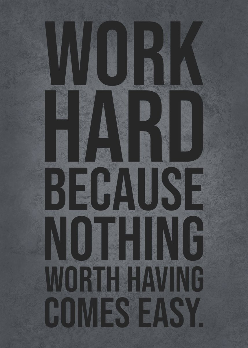 'Work Hard' Poster by CHAN | Displate