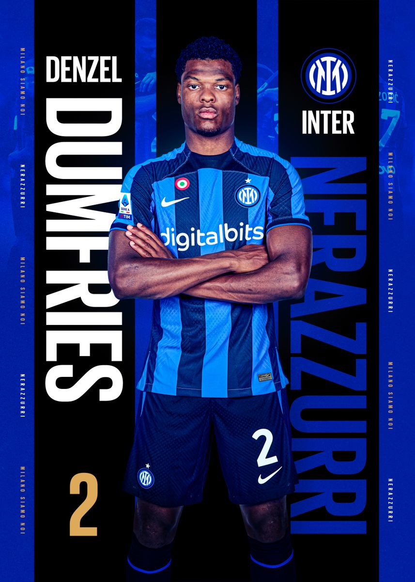 'Denzel Dumfries' Poster by Inter Milan Displate