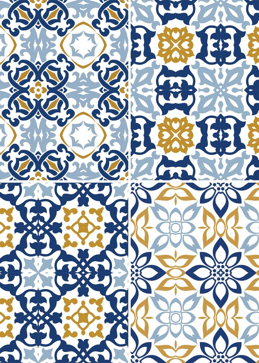 ‘Mediterranean Blue Tile 06’ Poster by Aloke Design | Displate