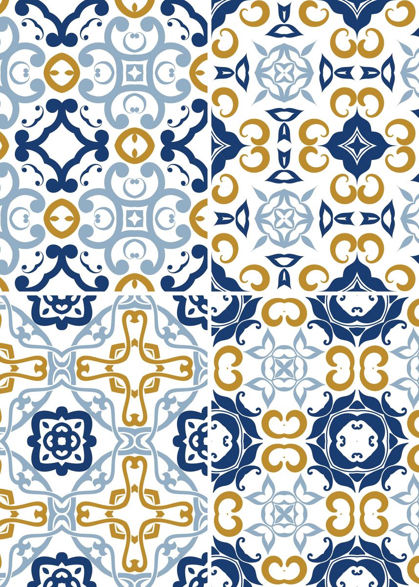 ‘Mediterranean Blue Tile 09’ Poster by Aloke Design | Displate