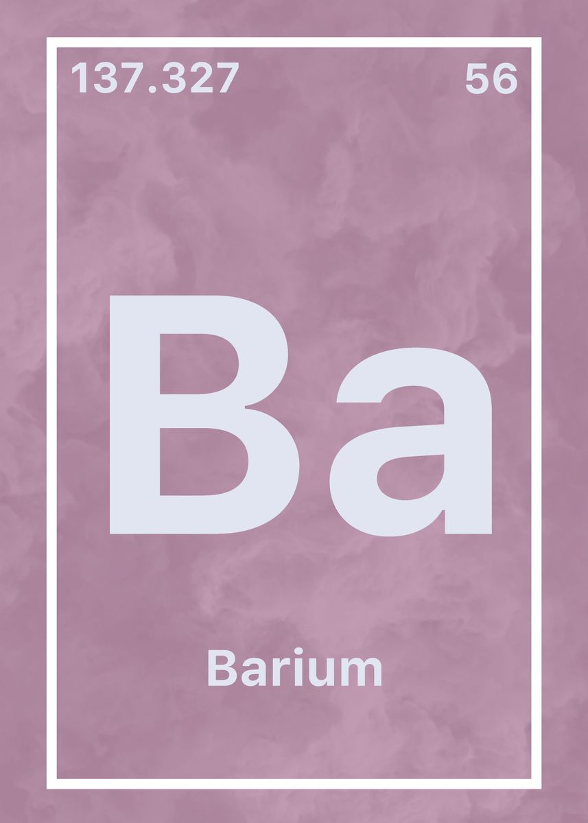 'Barium Chemical Symbol' Poster, picture, metal print, paint by Tim