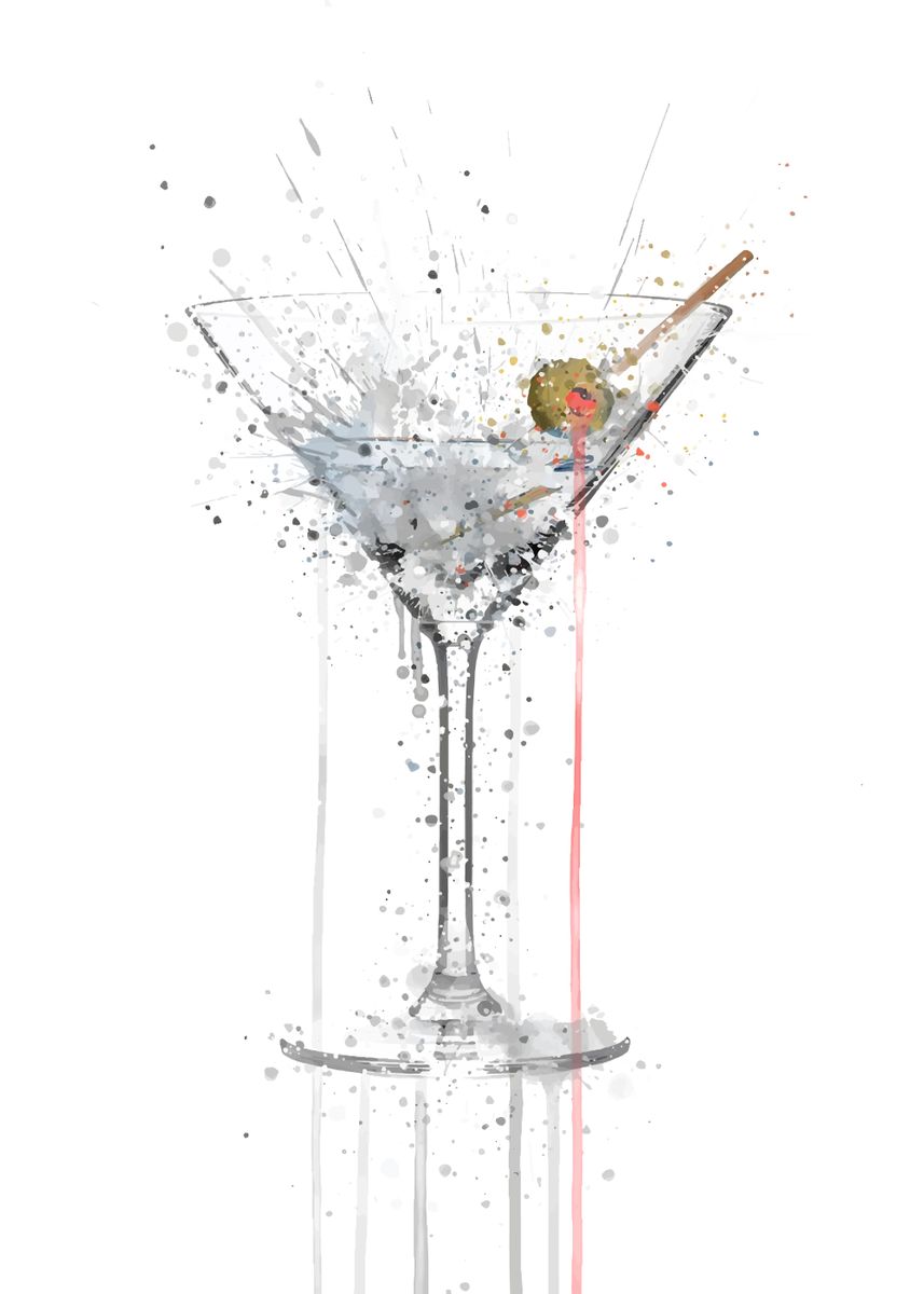 'Vodka Martini Cocktail' Poster, picture, metal print, paint by Izu ...