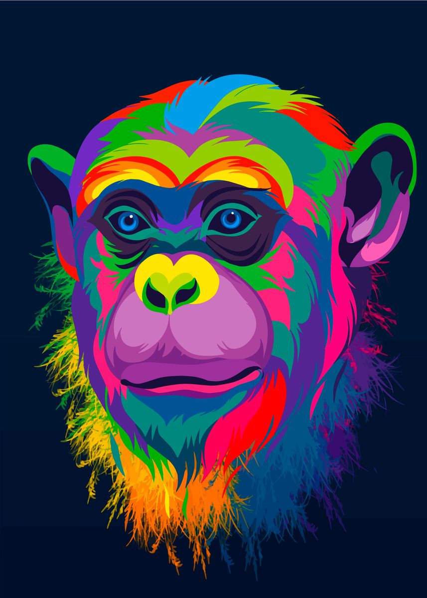 'monkeys apes' Poster by sinnois | Displate