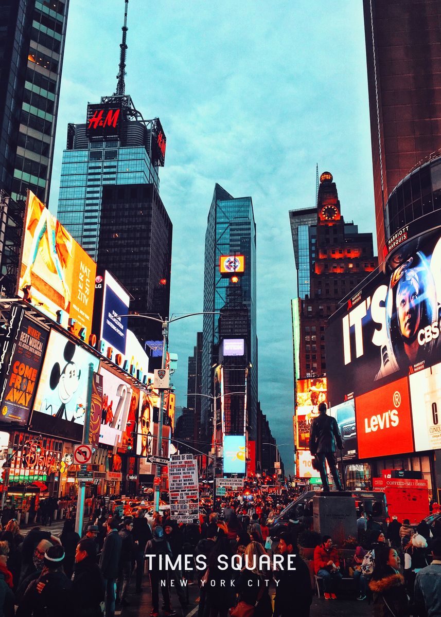 Times Square Iconic Sign 'Times Square ' Poster, picture, metal print, paint by Famous City ...