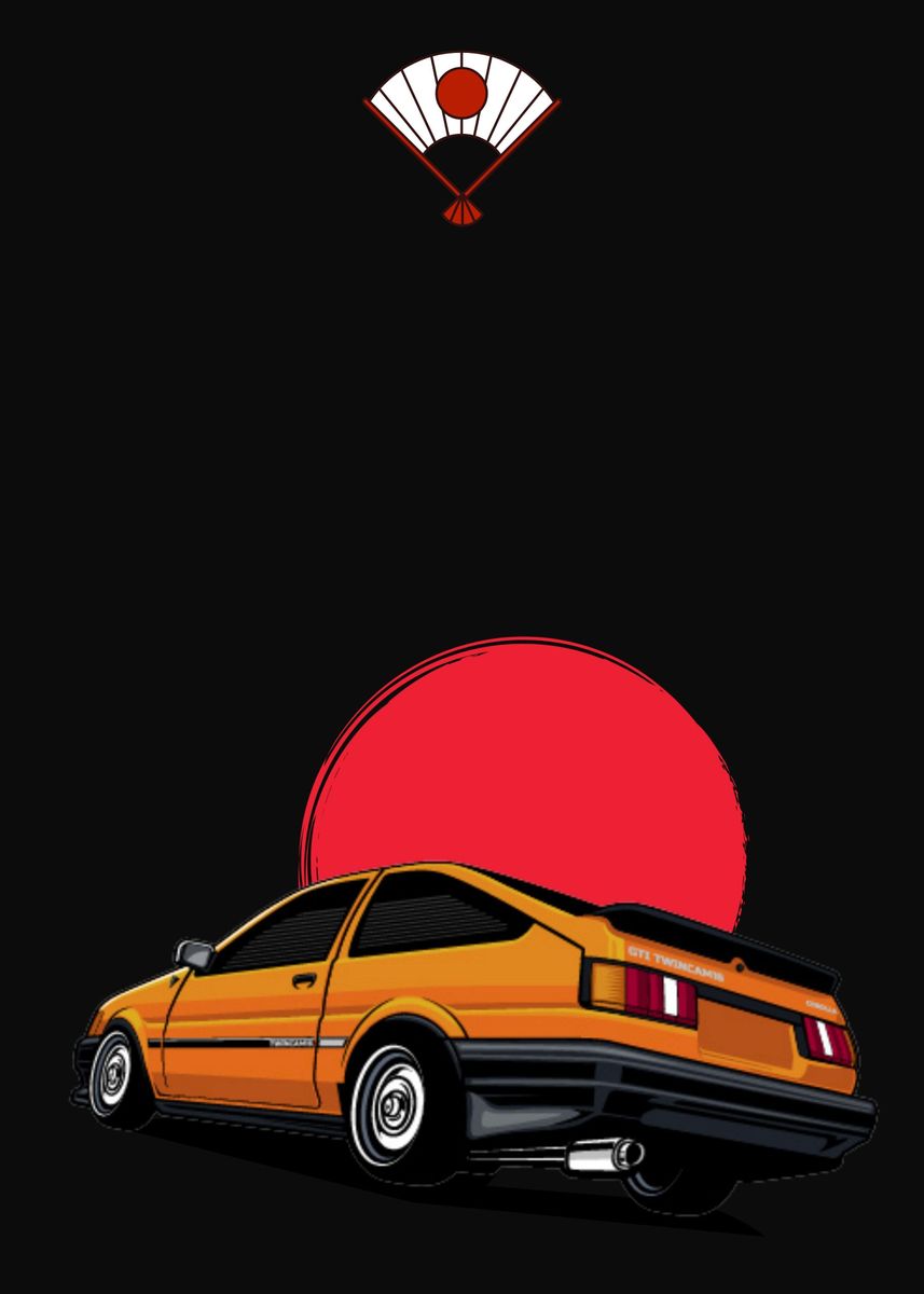 'Japanese Car' Poster, picture, metal print, paint by Nae | Displate