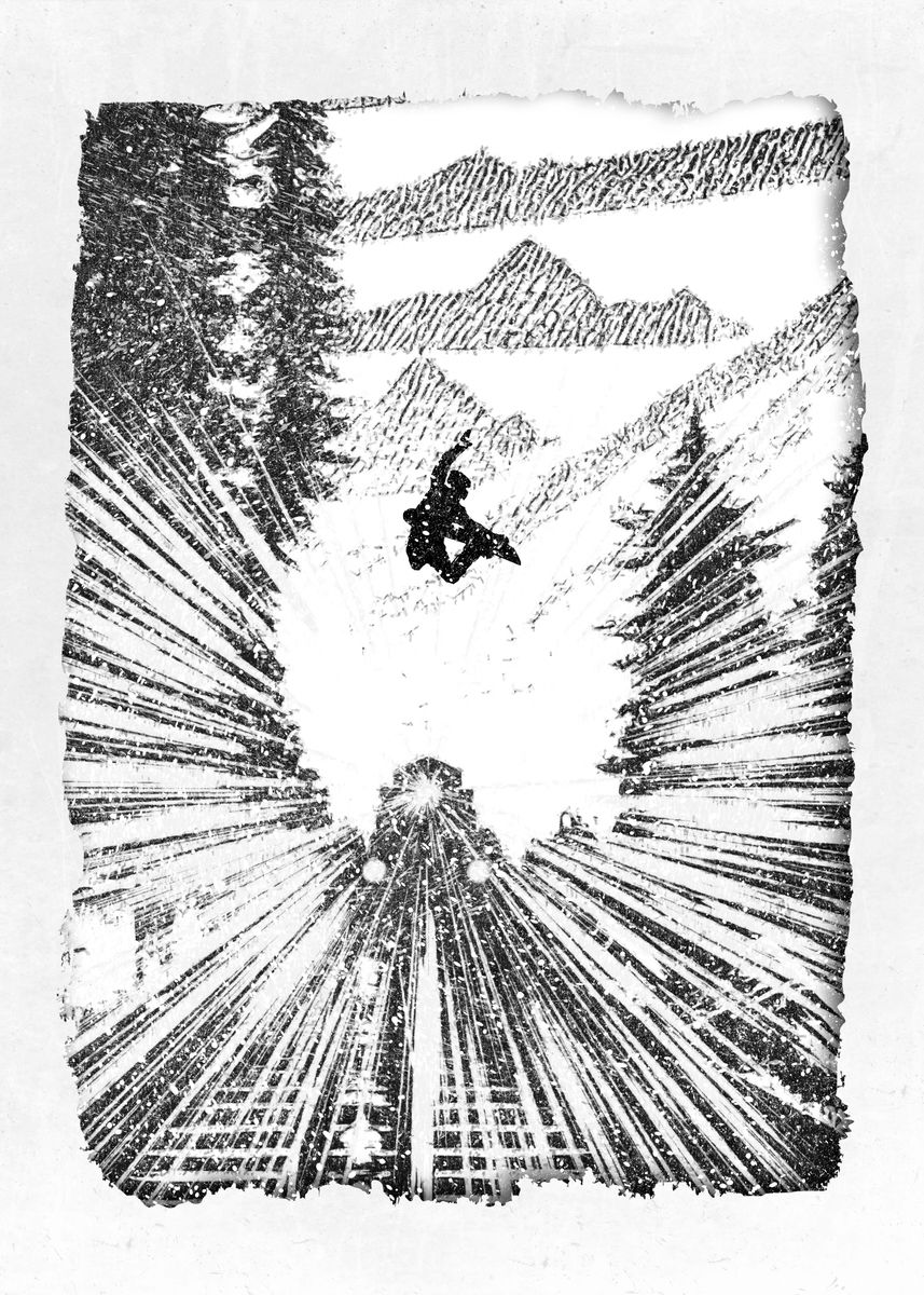 'Snowboard and Freeride' Poster by Ilya Danilov Displate