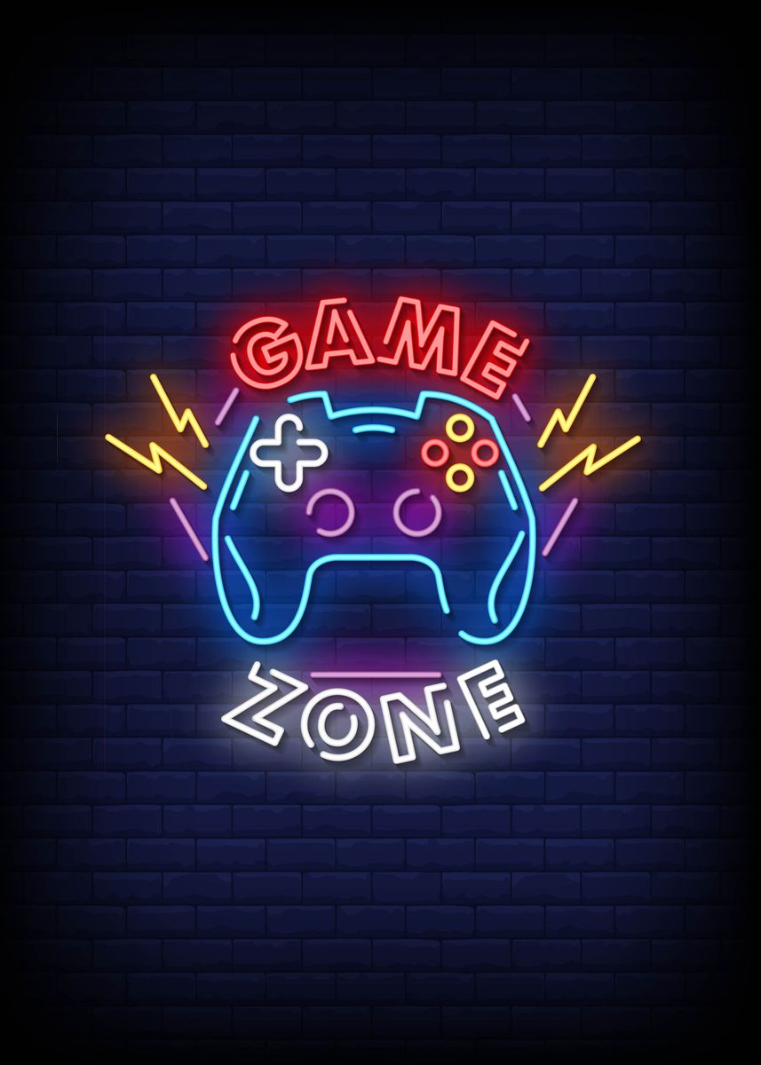 'Game Zone' Poster, picture, metal print, paint by Selja Cute | Displate