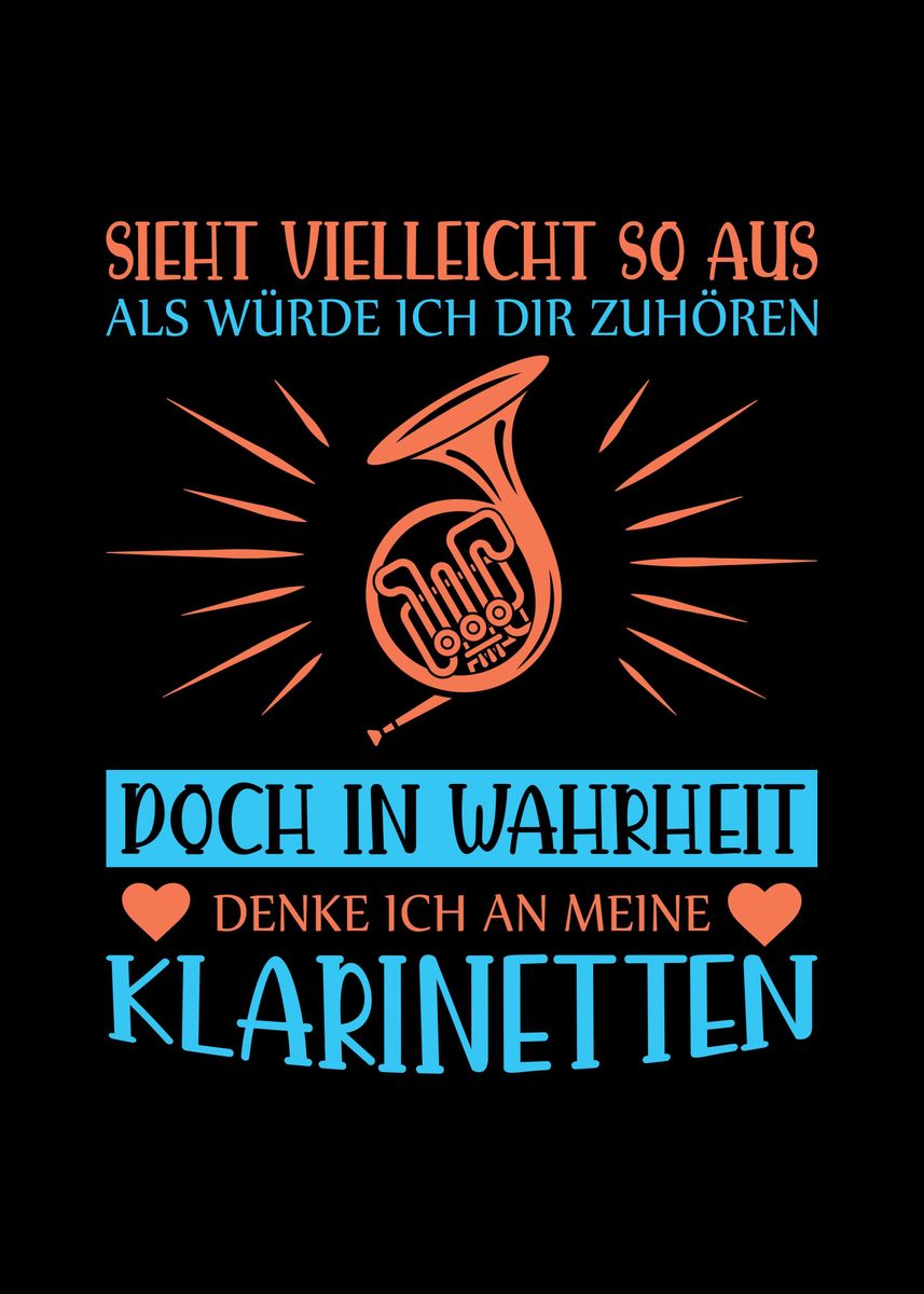 'French Horn German' Poster, picture, metal print, paint by Sebastian