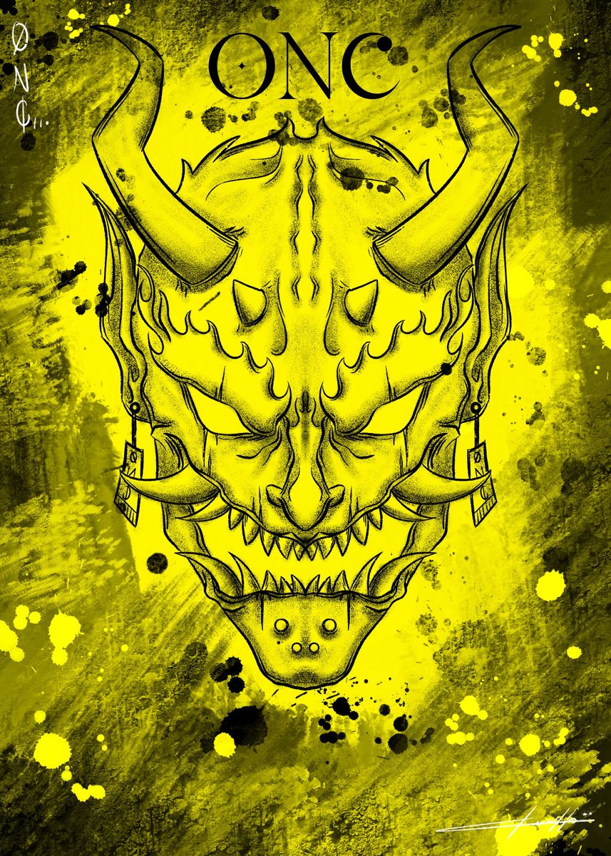 'YELLOW DEMON' Poster, picture, metal print, paint by O N C Displate