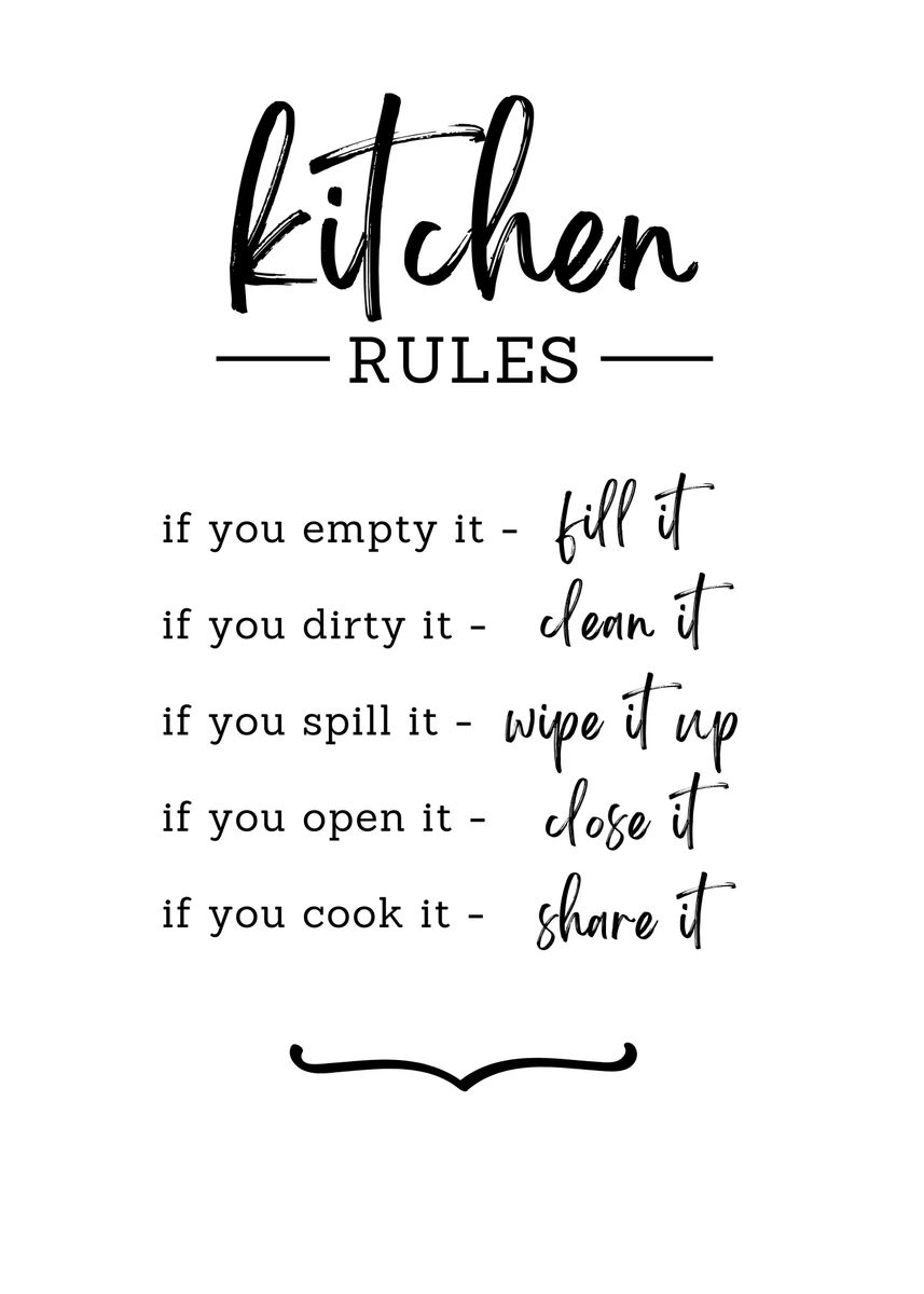 'Kitchen Rules' Poster, picture, metal print, paint by SoulArt Shop ...