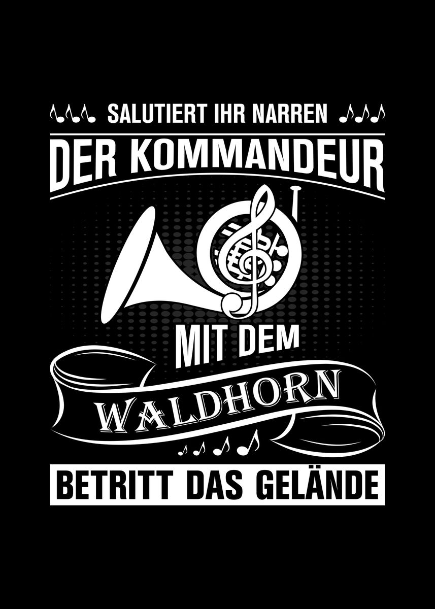 'French Horn German' Poster by Sebastian Wünsche Displate