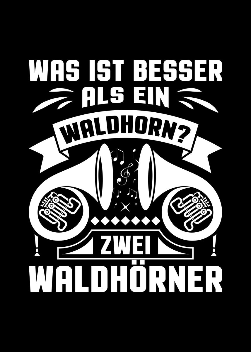 'French Horn German' Poster by Sebastian Wünsche Displate