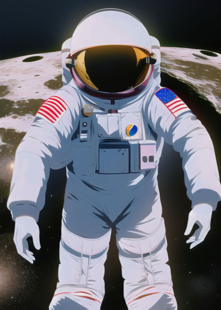 'astronaut In The Moon' Poster By Gompal Hoy 