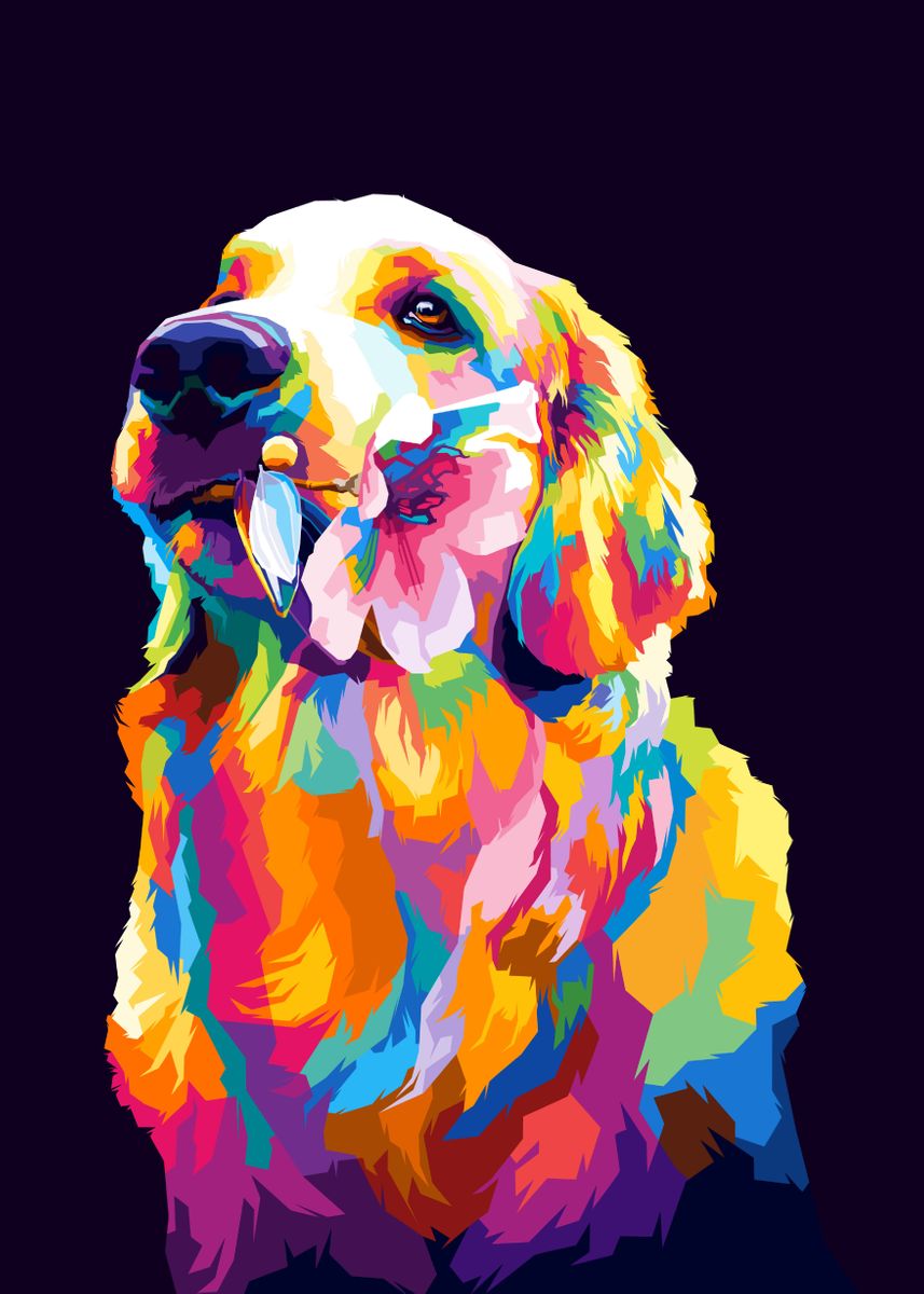 dog-pop-art-poster-picture-metal-print-paint-by-siksis-art-displate