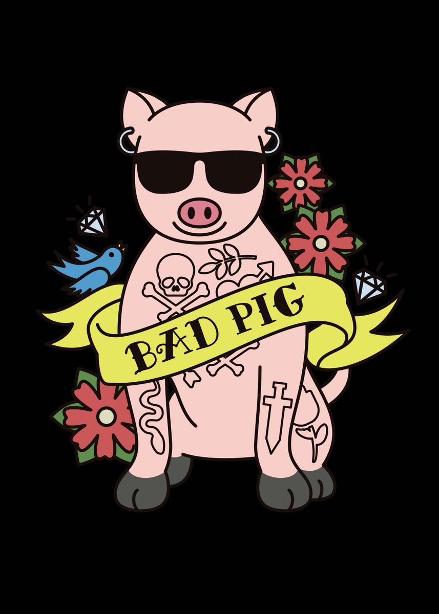 'Mini Pig Bad Pet ' Poster by PetPrints Displate