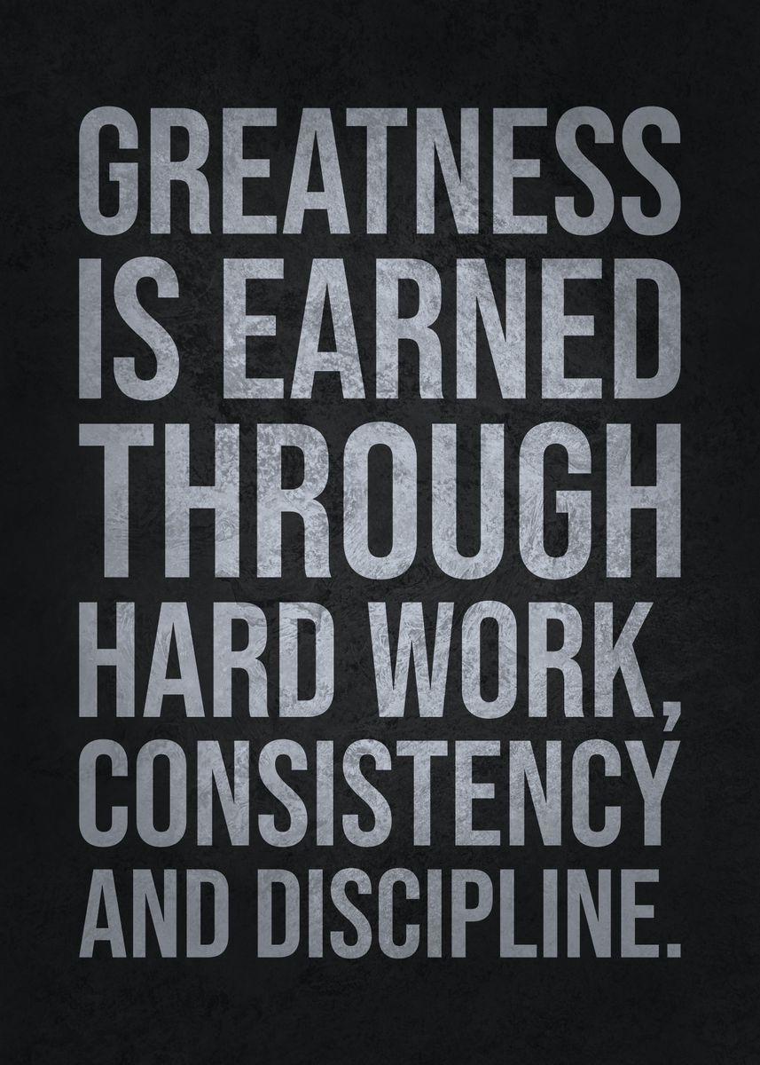 'Greatness and Discipline' Poster by CHAN | Displate