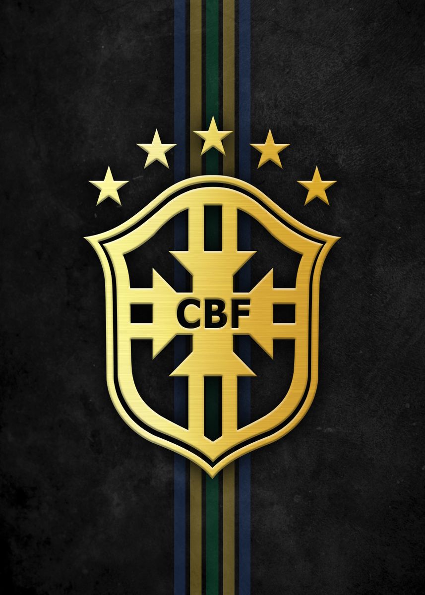 'Brazil Football Emblem' Poster, picture, metal print, paint by Ray ...