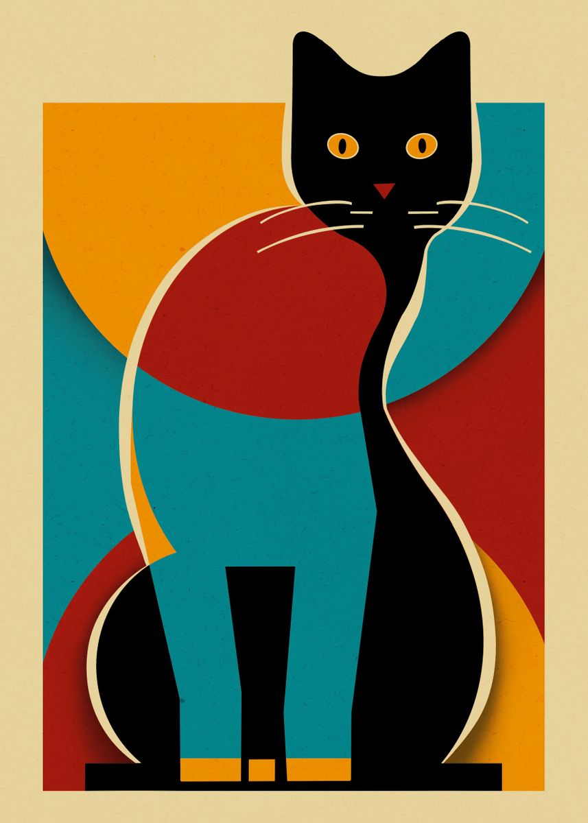 'Bauhaus cat 4' Poster, picture, metal print, paint by Alternative ...