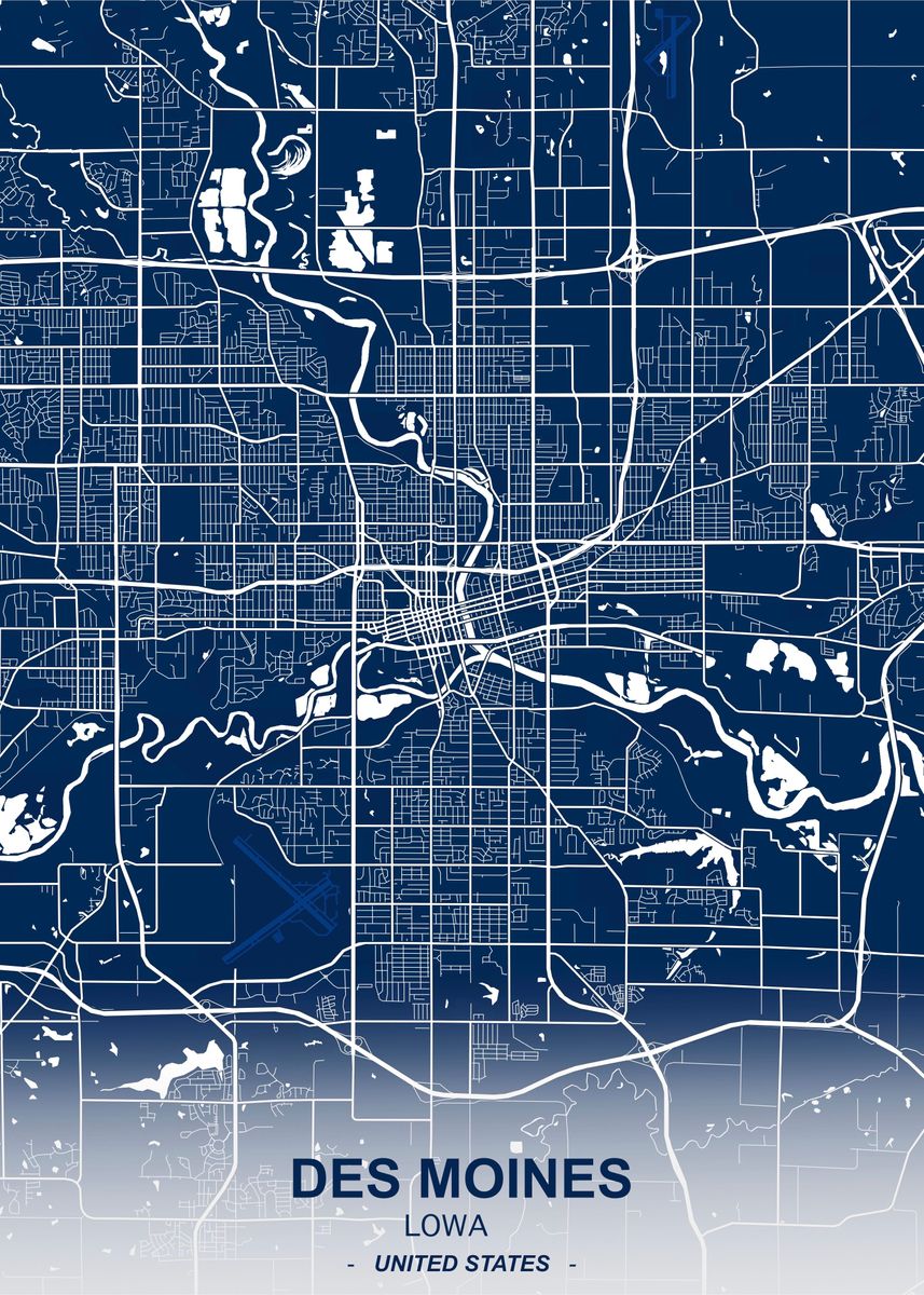 'Des Moines ' Poster, picture, metal print, paint by sinnois Displate