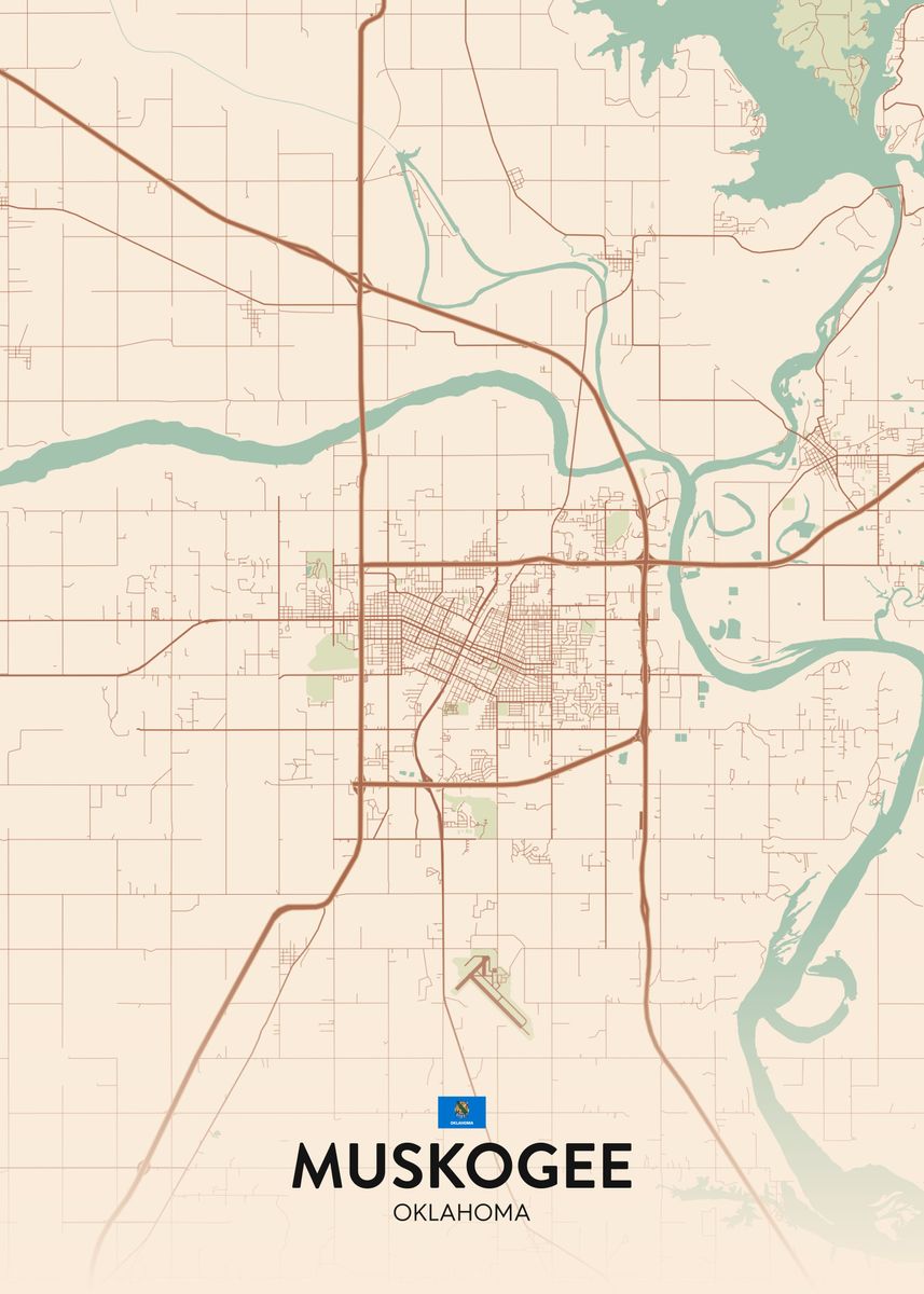 'Muskogee OK' Poster, picture, metal print, paint by IMR Designs Displate