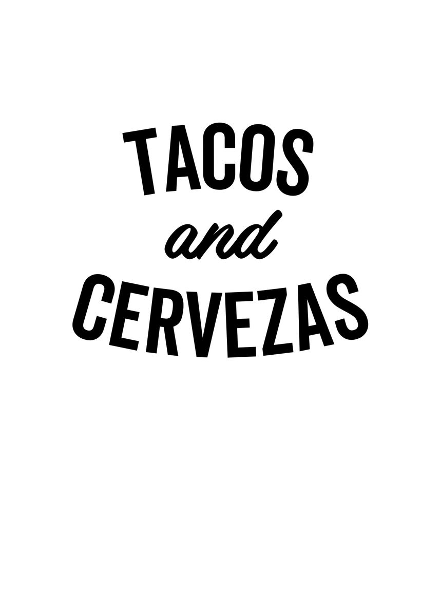 'Tacos and Cervezas' Poster by TheLoneAlchemist | Displate