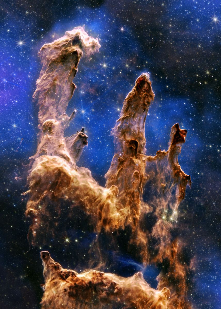 'Pillars of Creation JWST ' Poster, picture, metal print, paint by ...