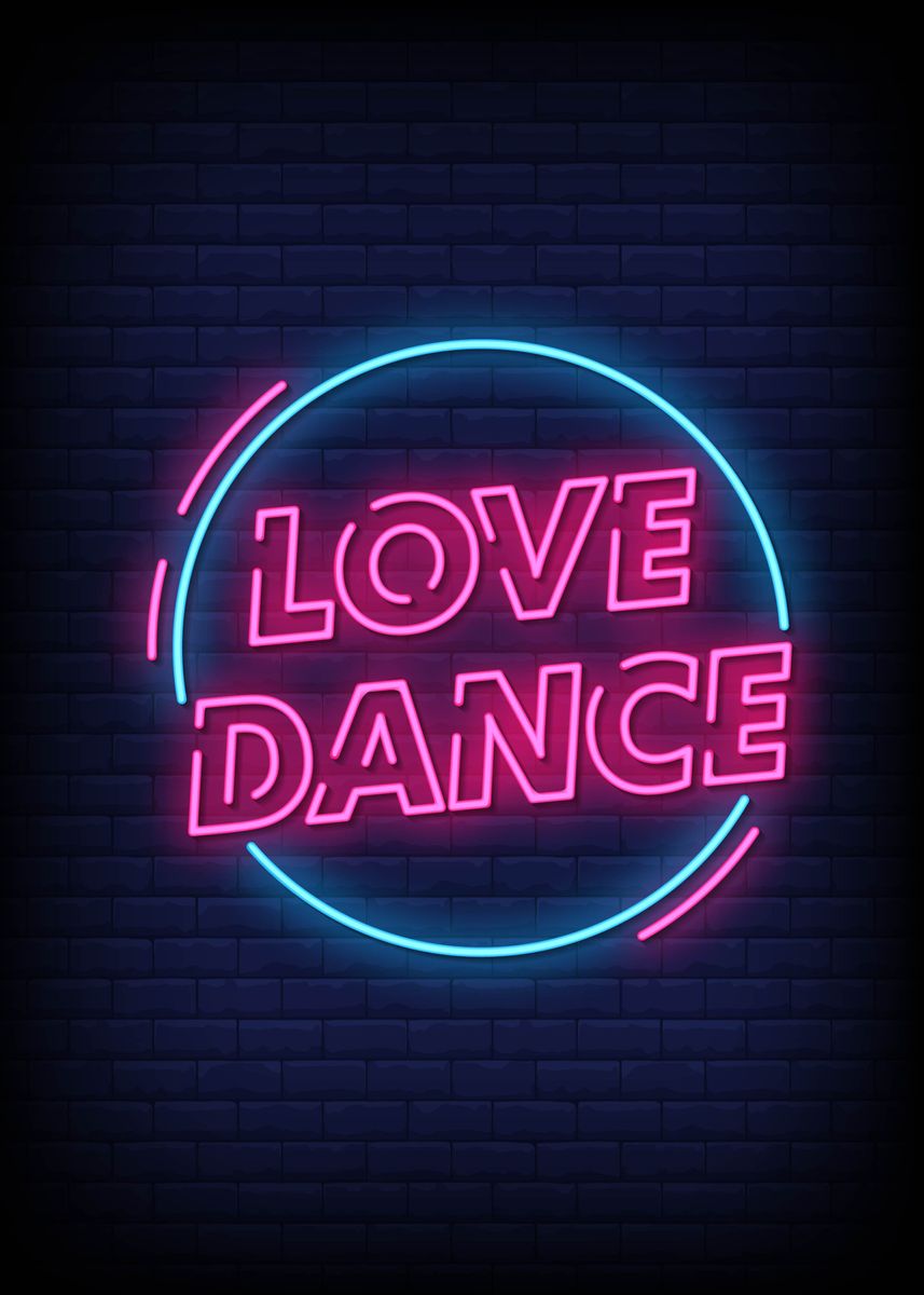 'Love Dance' Poster, picture, metal print, paint by Selja Cute | Displate