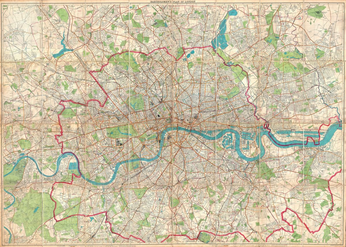 'London City Street Map Old' Poster by REAL VINTAGE | Displate