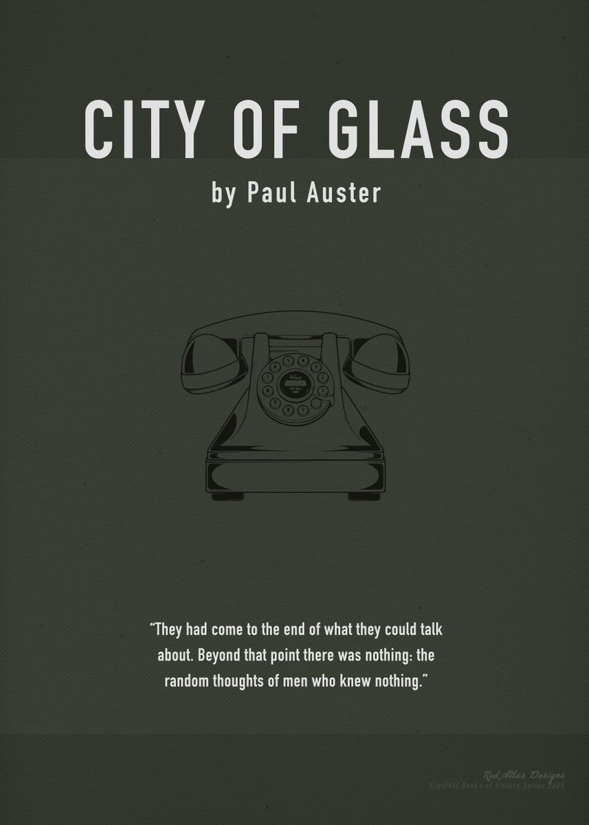 'City of Glass Paul Auster' Poster, picture, metal print, paint by